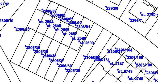 Parcela st. 2699 v KÚ Hořice v Podkrkonoší, Katastrální mapa