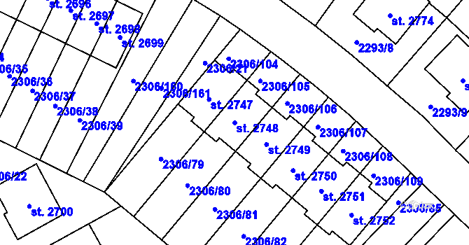Parcela st. 2748 v KÚ Hořice v Podkrkonoší, Katastrální mapa
