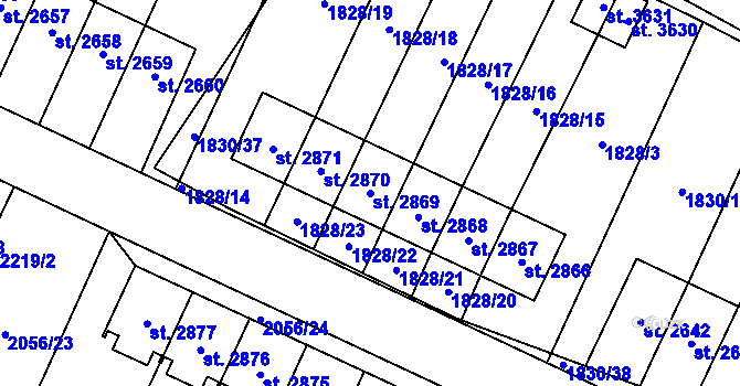 Parcela st. 2869 v KÚ Hořice v Podkrkonoší, Katastrální mapa