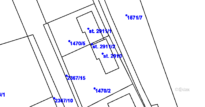 Parcela st. 2910 v KÚ Hořice v Podkrkonoší, Katastrální mapa