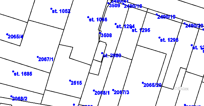 Parcela st. 2980 v KÚ Hořice v Podkrkonoší, Katastrální mapa