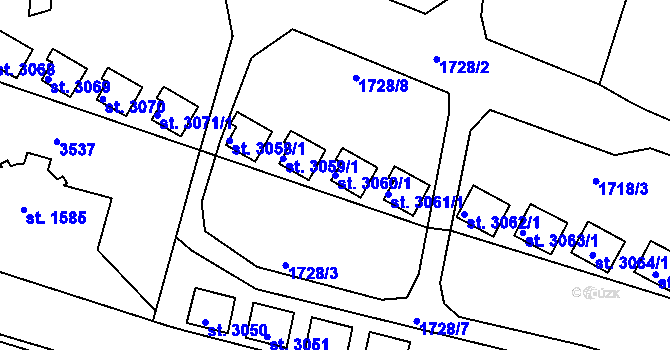 Parcela st. 3060/1 v KÚ Hořice v Podkrkonoší, Katastrální mapa