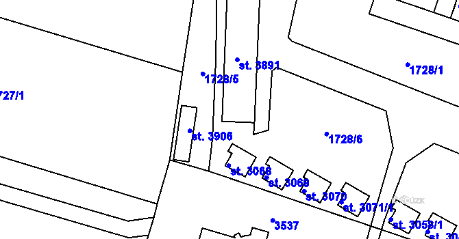 Parcela st. 3072 v KÚ Hořice v Podkrkonoší, Katastrální mapa