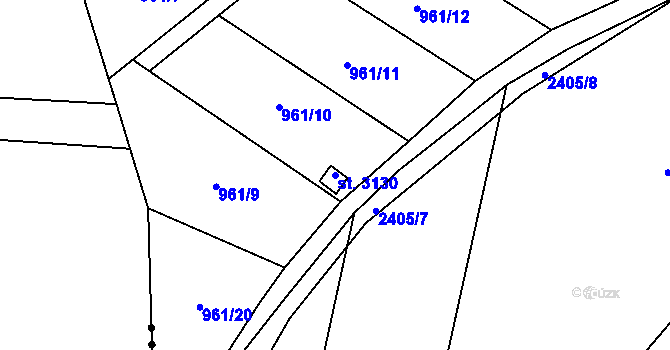 Parcela st. 3130 v KÚ Hořice v Podkrkonoší, Katastrální mapa