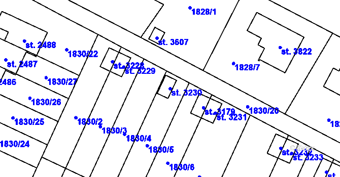 Parcela st. 3230 v KÚ Hořice v Podkrkonoší, Katastrální mapa