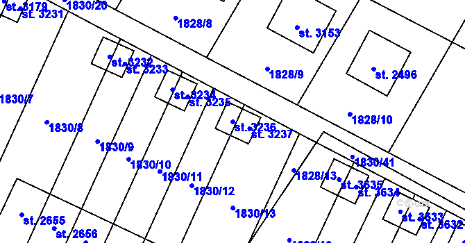 Parcela st. 3236 v KÚ Hořice v Podkrkonoší, Katastrální mapa