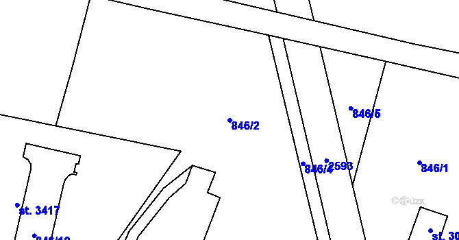 Parcela st. 846/2 v KÚ Hořice v Podkrkonoší, Katastrální mapa