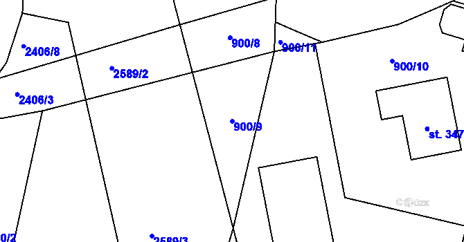 Parcela st. 900/9 v KÚ Hořice v Podkrkonoší, Katastrální mapa