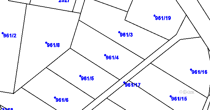 Parcela st. 961/4 v KÚ Hořice v Podkrkonoší, Katastrální mapa