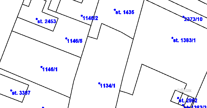 Parcela st. 1134/2 v KÚ Hořice v Podkrkonoší, Katastrální mapa
