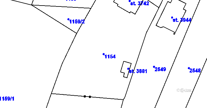 Parcela st. 1154 v KÚ Hořice v Podkrkonoší, Katastrální mapa