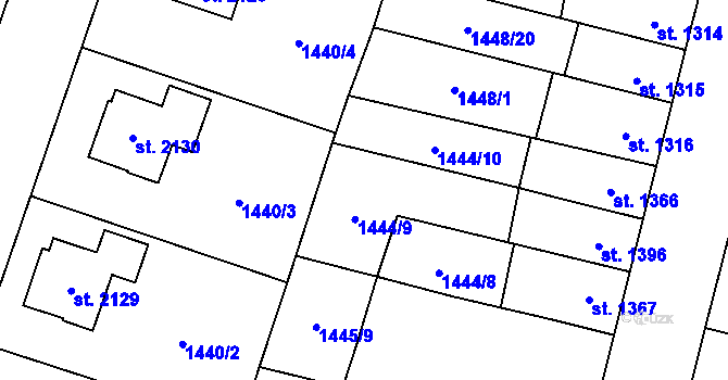 Parcela st. 1445/6 v KÚ Hořice v Podkrkonoší, Katastrální mapa