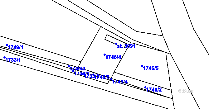 Parcela st. 1746/4 v KÚ Hořice v Podkrkonoší, Katastrální mapa