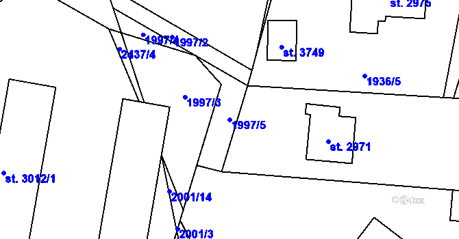 Parcela st. 1997/5 v KÚ Hořice v Podkrkonoší, Katastrální mapa