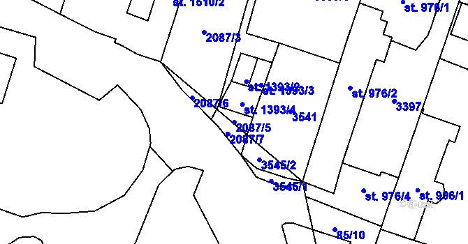 Parcela st. 2087/5 v KÚ Hořice v Podkrkonoší, Katastrální mapa