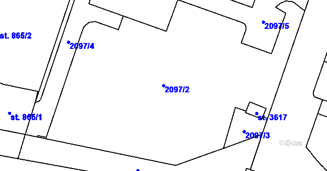 Parcela st. 2097/2 v KÚ Hořice v Podkrkonoší, Katastrální mapa
