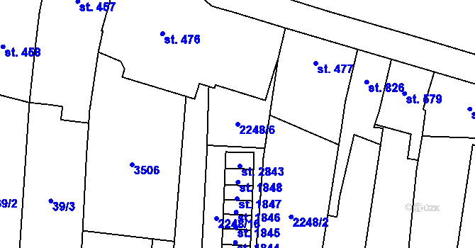 Parcela st. 2248/6 v KÚ Hořice v Podkrkonoší, Katastrální mapa