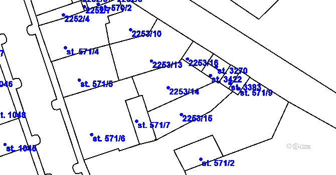 Parcela st. 2253/14 v KÚ Hořice v Podkrkonoší, Katastrální mapa
