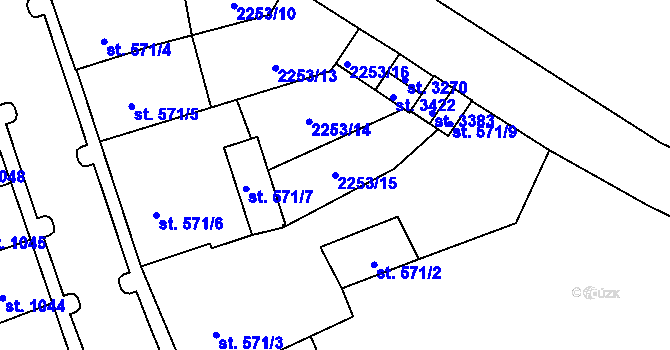 Parcela st. 2253/15 v KÚ Hořice v Podkrkonoší, Katastrální mapa