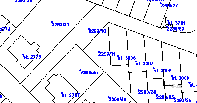 Parcela st. 2293/11 v KÚ Hořice v Podkrkonoší, Katastrální mapa