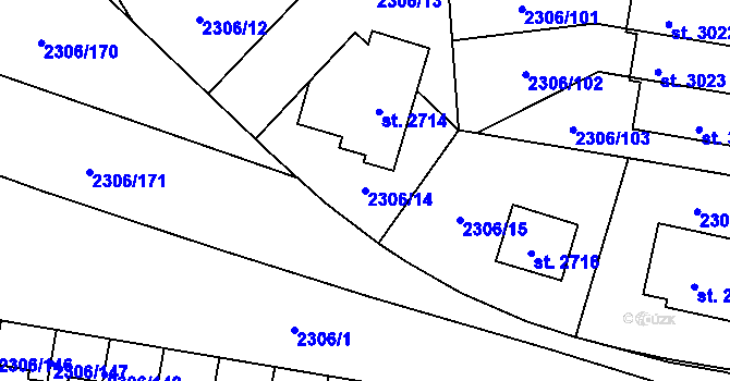 Parcela st. 2306/14 v KÚ Hořice v Podkrkonoší, Katastrální mapa