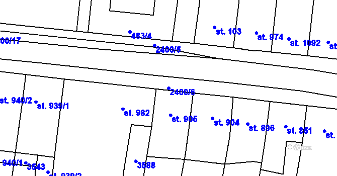 Parcela st. 2400/6 v KÚ Hořice v Podkrkonoší, Katastrální mapa