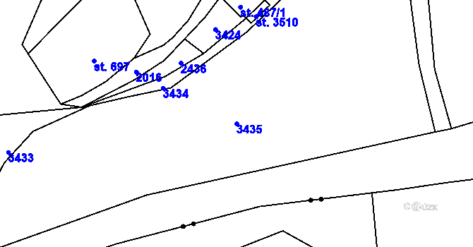 Parcela st. 3435 v KÚ Hořice v Podkrkonoší, Katastrální mapa