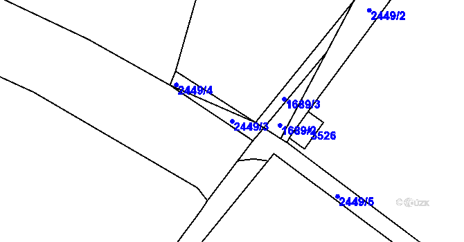 Parcela st. 2449/3 v KÚ Hořice v Podkrkonoší, Katastrální mapa