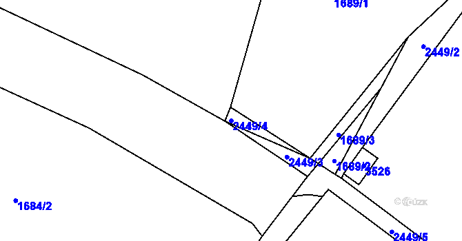 Parcela st. 2449/4 v KÚ Hořice v Podkrkonoší, Katastrální mapa