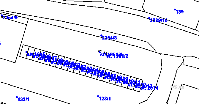 Parcela st. 1951/1 v KÚ Hořice v Podkrkonoší, Katastrální mapa