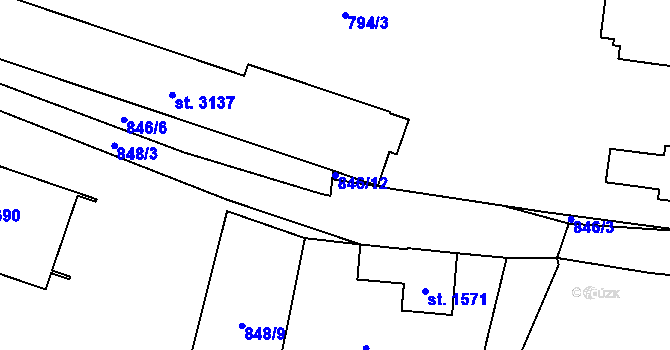 Parcela st. 846/12 v KÚ Hořice v Podkrkonoší, Katastrální mapa