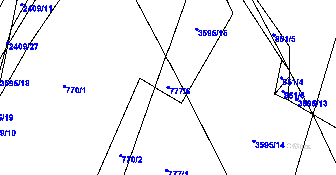 Parcela st. 777/5 v KÚ Hořice v Podkrkonoší, Katastrální mapa