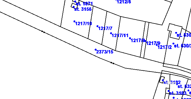 Parcela st. 2373/15 v KÚ Hořice v Podkrkonoší, Katastrální mapa