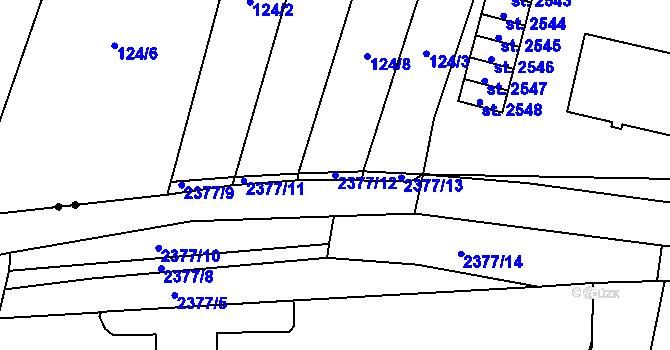 Parcela st. 2377/12 v KÚ Hořice v Podkrkonoší, Katastrální mapa