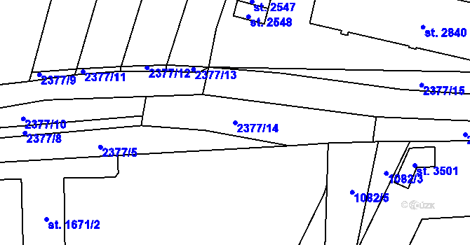 Parcela st. 2377/14 v KÚ Hořice v Podkrkonoší, Katastrální mapa