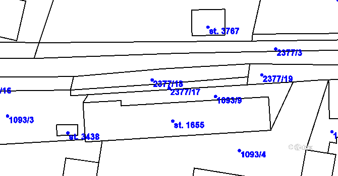 Parcela st. 2377/17 v KÚ Hořice v Podkrkonoší, Katastrální mapa