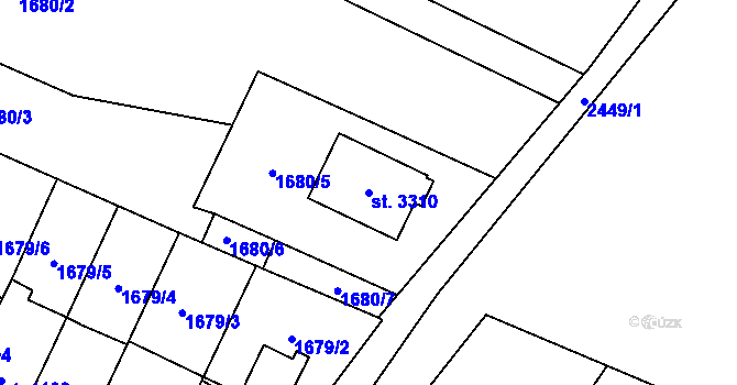 Parcela st. 3310 v KÚ Hořice v Podkrkonoší, Katastrální mapa