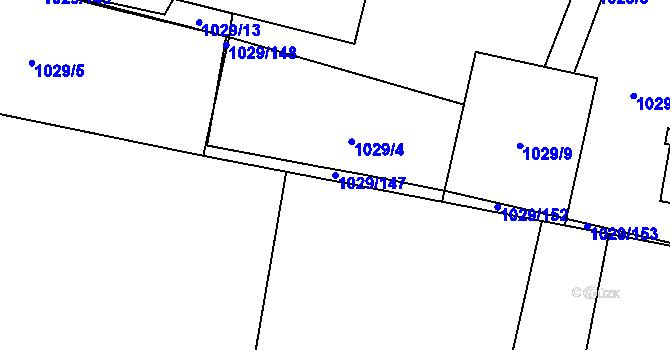 Parcela st. 1029/147 v KÚ Hořice v Podkrkonoší, Katastrální mapa