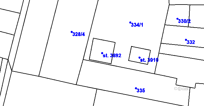 Parcela st. 3892 v KÚ Hořice v Podkrkonoší, Katastrální mapa