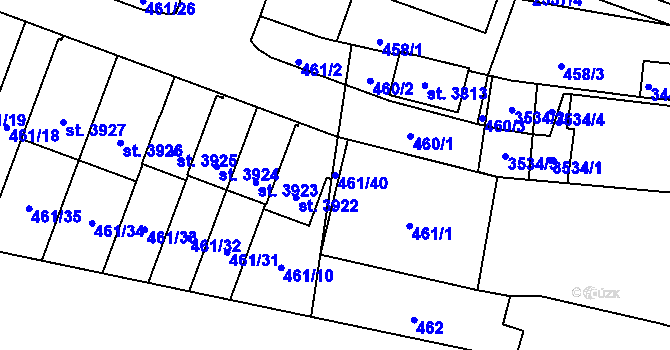 Parcela st. 461/40 v KÚ Hořice v Podkrkonoší, Katastrální mapa