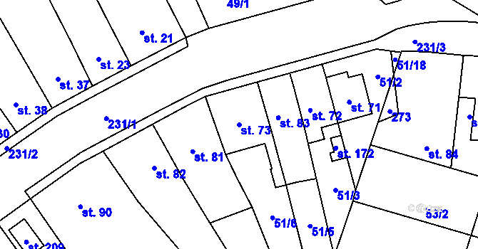 Parcela st. 73 v KÚ Libonice, Katastrální mapa