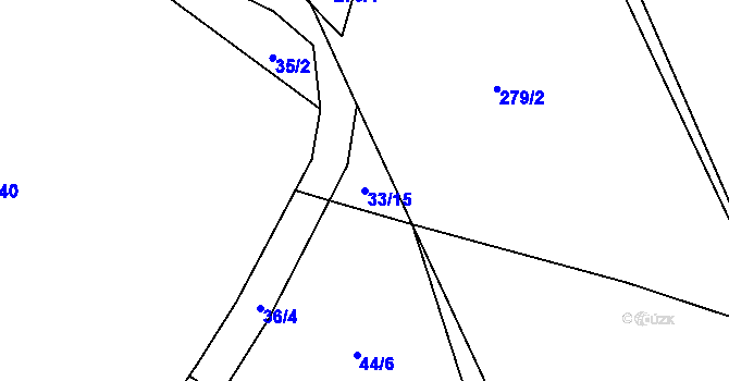 Parcela st. 33/15 v KÚ Libonice, Katastrální mapa