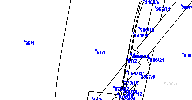 Parcela st. 61/1 v KÚ Libonice, Katastrální mapa