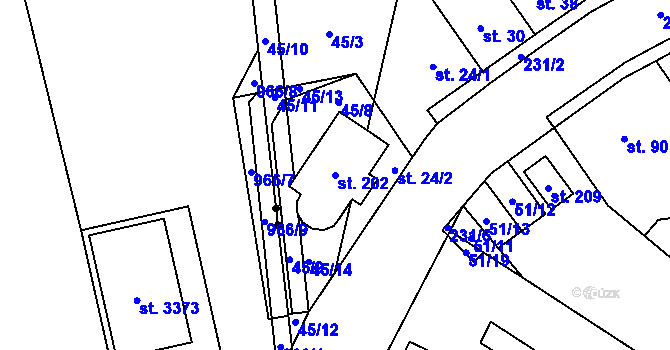 Parcela st. 202 v KÚ Libonice, Katastrální mapa