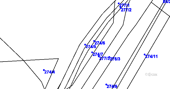 Parcela st. 274/5 v KÚ Libonice, Katastrální mapa