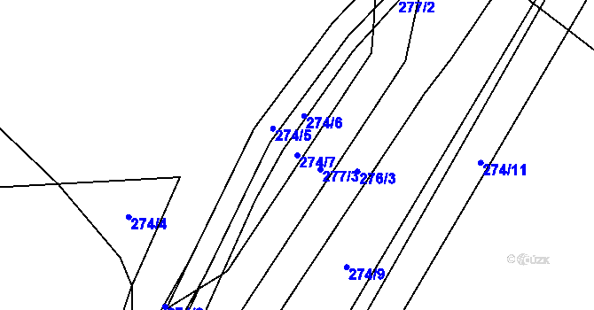 Parcela st. 274/7 v KÚ Libonice, Katastrální mapa