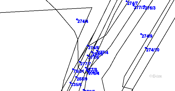 Parcela st. 274/8 v KÚ Libonice, Katastrální mapa