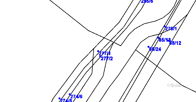 Parcela st. 277/1 v KÚ Libonice, Katastrální mapa