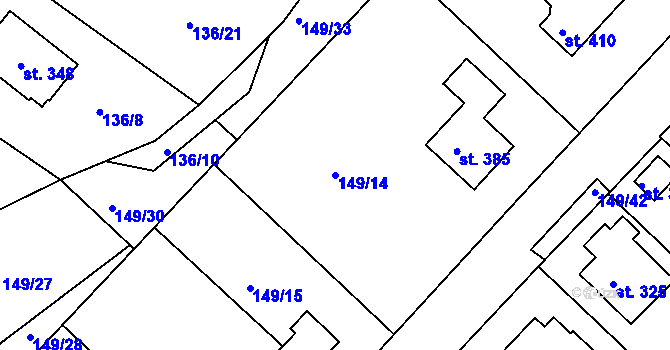 Parcela st. 149/14 v KÚ Hořice na Šumavě, Katastrální mapa