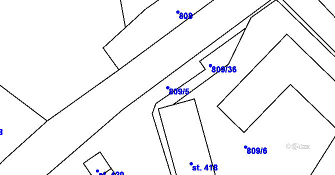 Parcela st. 809/5 v KÚ Hořice na Šumavě, Katastrální mapa